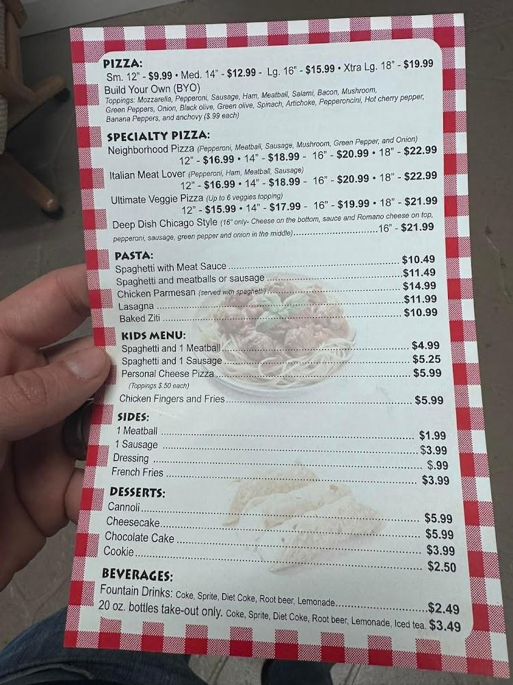 Neighborhood Pizza Menu image 2